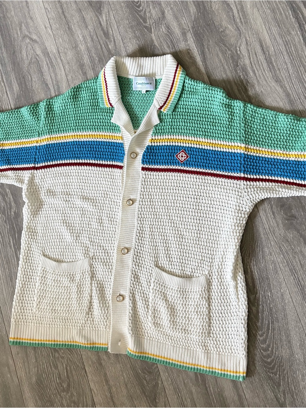 Casablanca crochet short sleeve shirt 
Sz 2XL